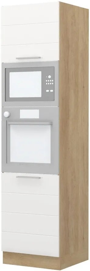 Висок подов шкаф за фурна Hudson K23-60-2RM-Oak - White