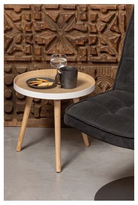 Странична масичка с бели детайли WOOOD Sasha