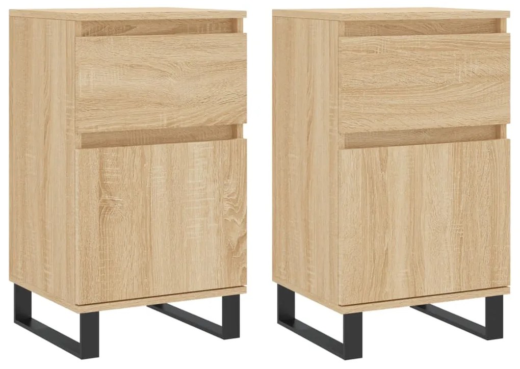 831171 vidaXL Бюфети 2 бр дъб сонома 40x35x70 см инженерно дърво