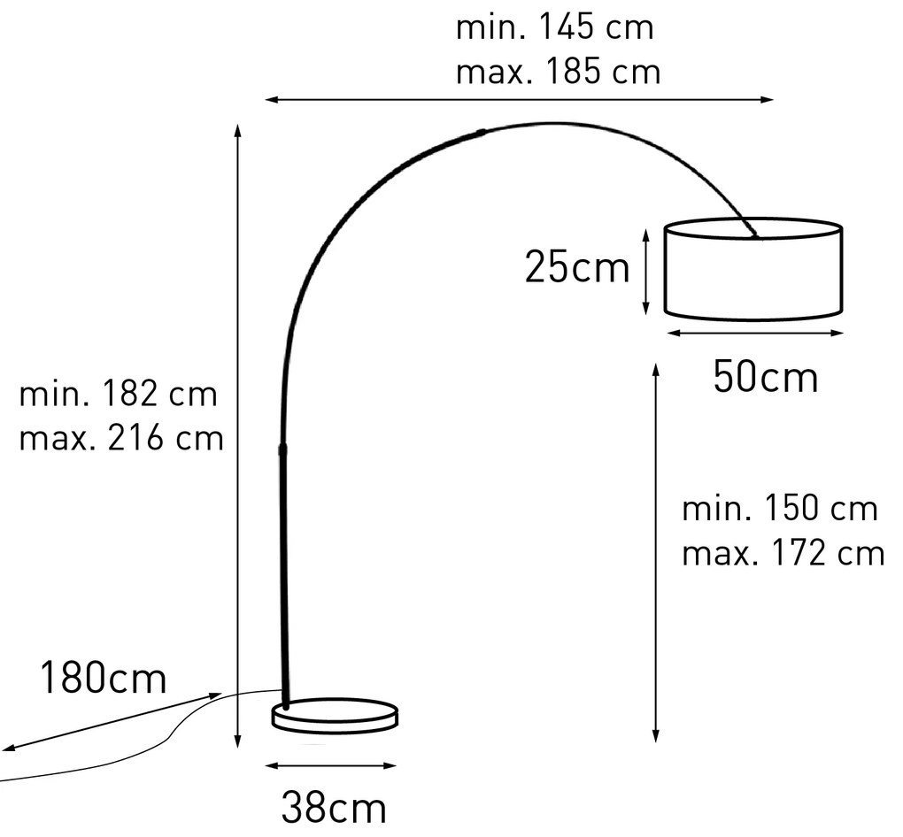 Аркова лампа стомана с мохово зелена абажур 50/50/25 - XXL