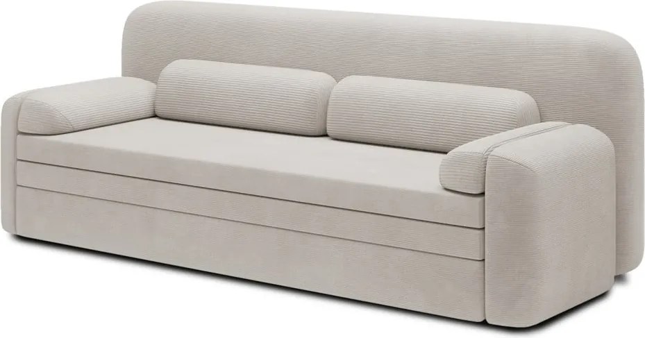 Бежов разтегателен диван с място за съхранение от рипсено кадифе 236 cm Elioss – ELTAP