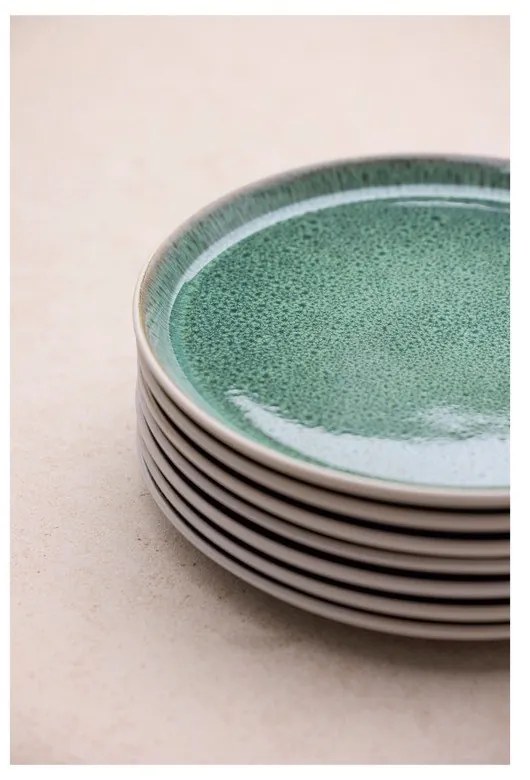Бяла/зелена глинена чиния ø 27 cm Gastro White/Green – Bitz