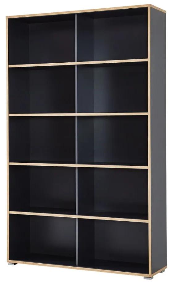Черна етажерка за книги в дъб 120x196 cm - Germania