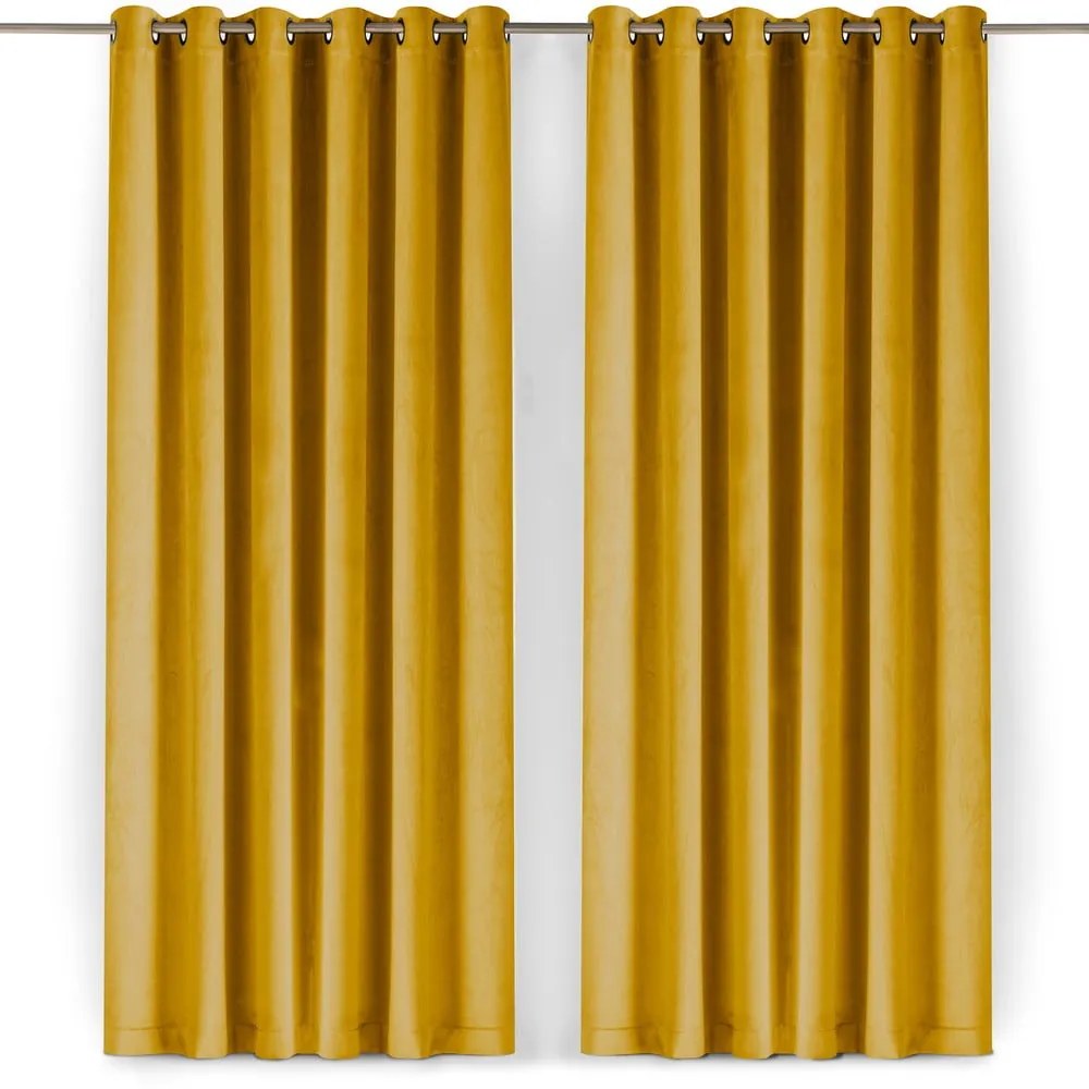 Затъмняваща завеса в цвят горчица 140x175 cm Velto – Filumi