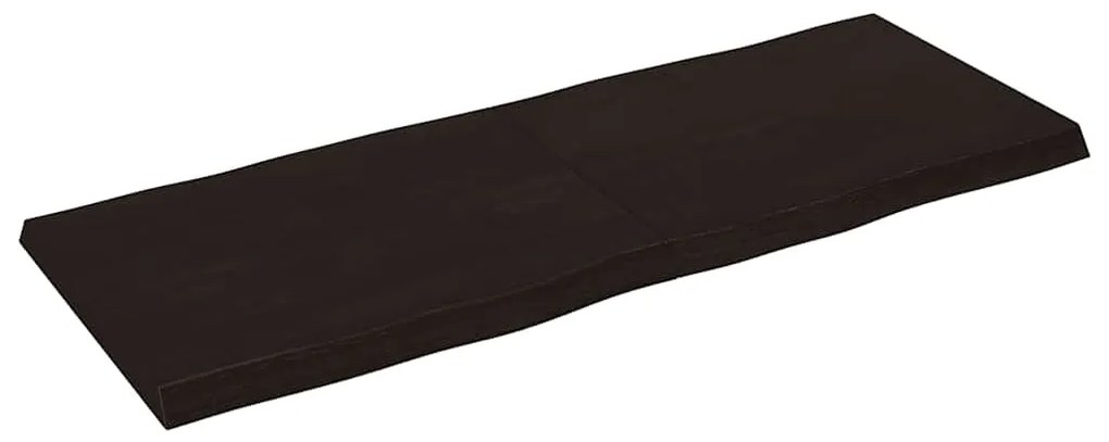 364030 vidaXL Плот за маса тъмнокафяв 140x50x(2-4) см обработен масивен дъб