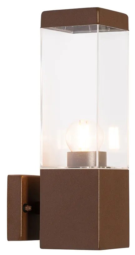 Модерна стенна лампа за външно осветление ръждиво кафява IP44 - Malios