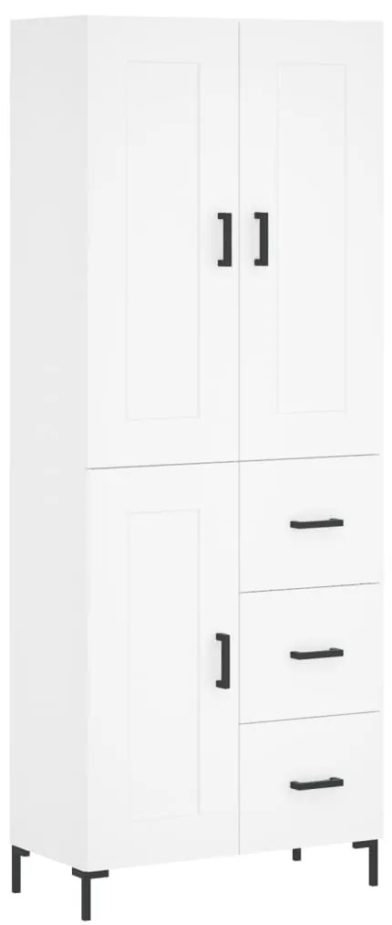 3200001 vidaXL Висок шкаф, бял, 69,5x34x180 см, инженерно дърво