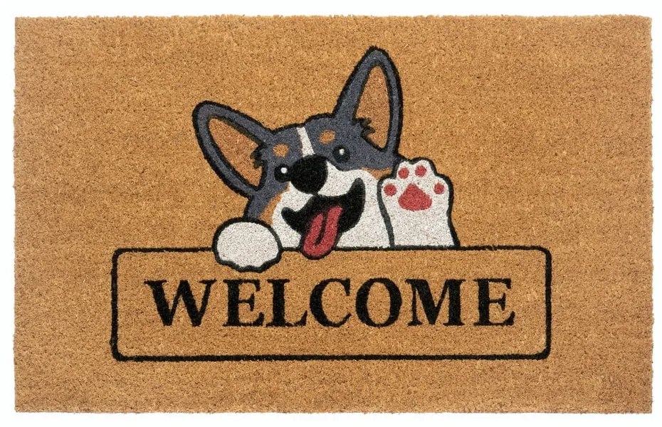 Килимче от кокосови влакна 75x45 cm Welcome &amp; Dog - Hanse Home