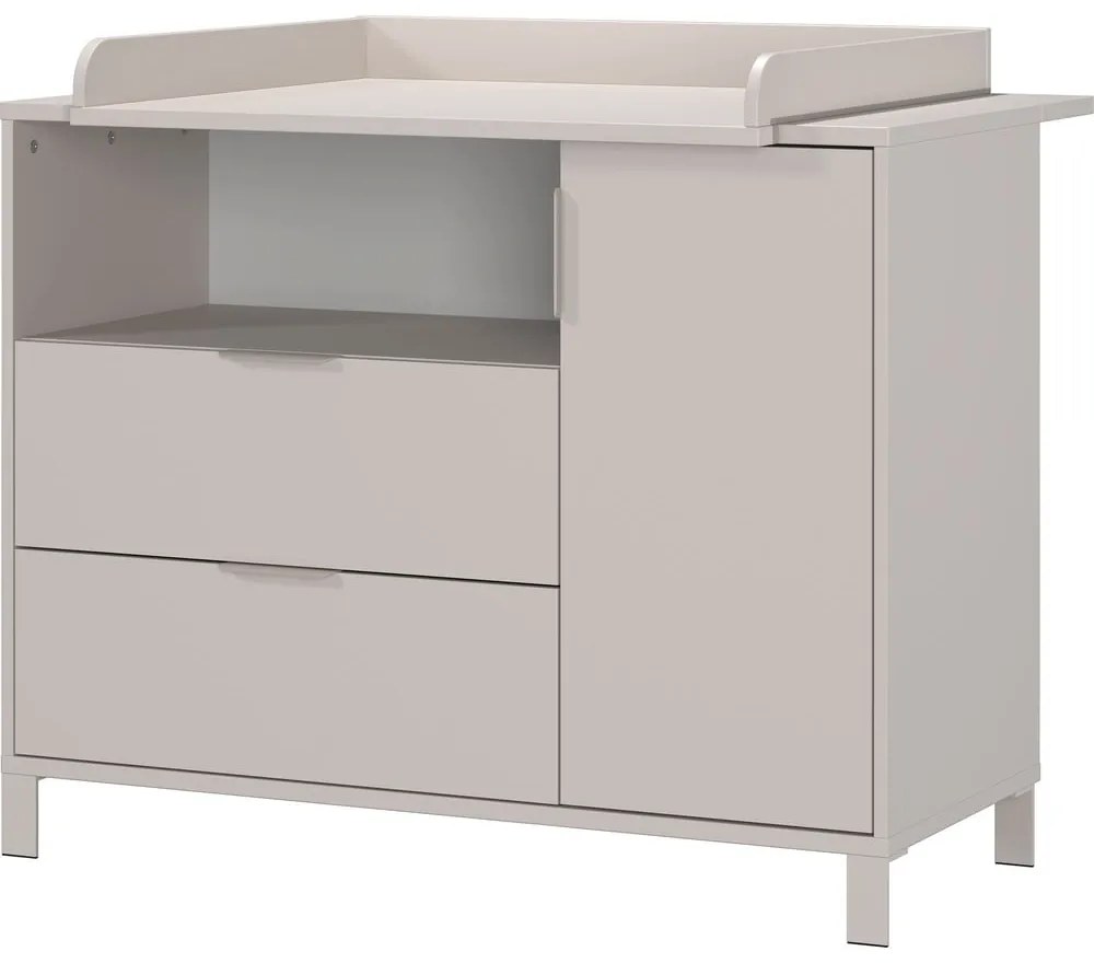 Кремав детски скрин с маса за преповиване 115x102x77 cm Alkmaar – Germania