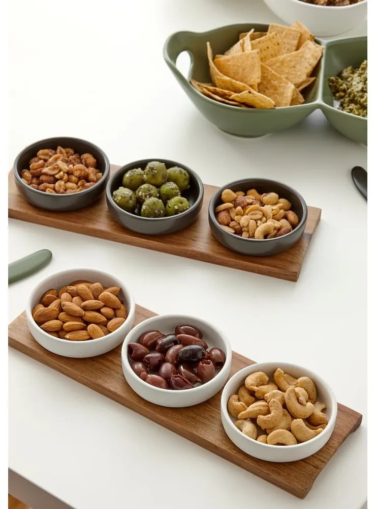 Бели чаши за сервиране в комплект от 3 части, изработени от камък Host - Ladelle