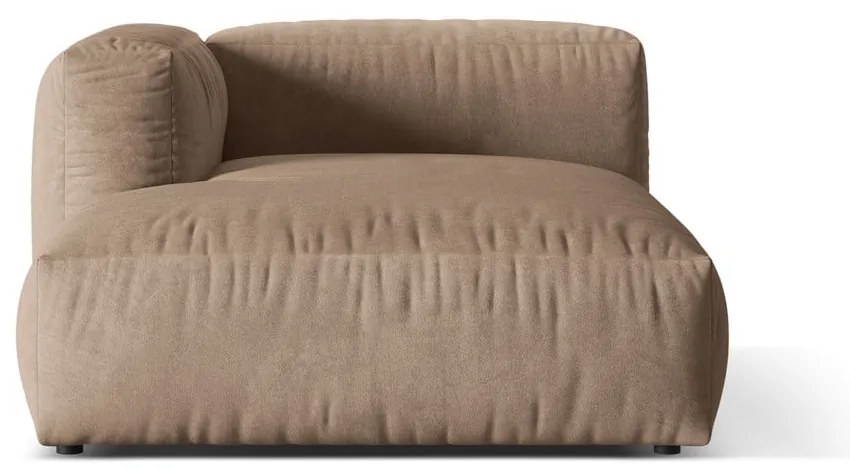 Светлокафяв кадифен модул за диван (ляв ъгъл) Martina – Micadoni