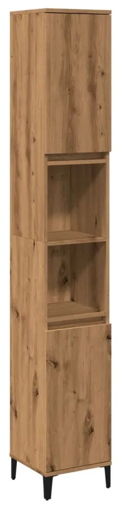 857106 vidaXL Шкаф за баня, дъб артизан, 30x30x190 см, инженерно дърво