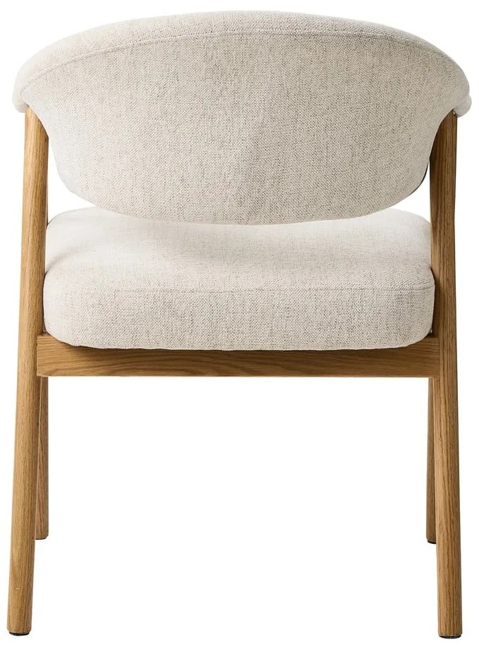 Кремави трапезни столове в комплект с подлакътници 2 бр. от масивен дъб Elk – Unique Furniture