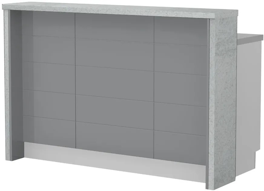 Островна кухненска пейка Hudson-Length: 150 cm.-Gray-Chromix Silver