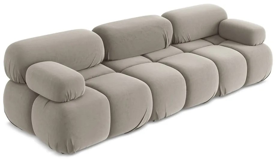 Бежов кадифен модулен диван 285 cm Lokua – Makamii