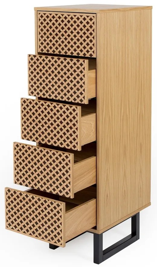 Комод с чекмеджета от дъб Camden Diamond, 40 x 123 cm - Woodman