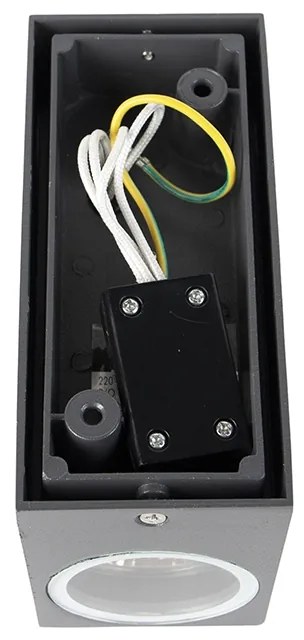 Комплект от 4 стенни лампи тъмно сиви 2-светлина IP44 - Baleno