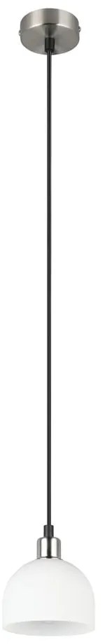 Бяло-сребристо висящо осветително тяло със стъклен абажур ø 12 cm Molly – Reality