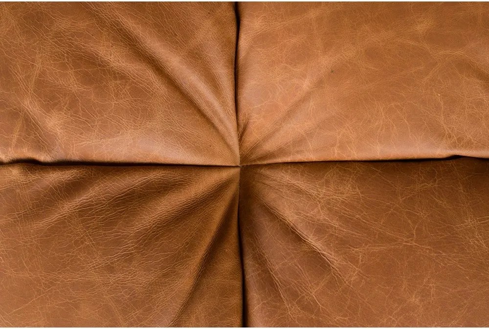 Кожен модулен диван в цвят кафяв коняк 364 cm Hackman – Dutchbone