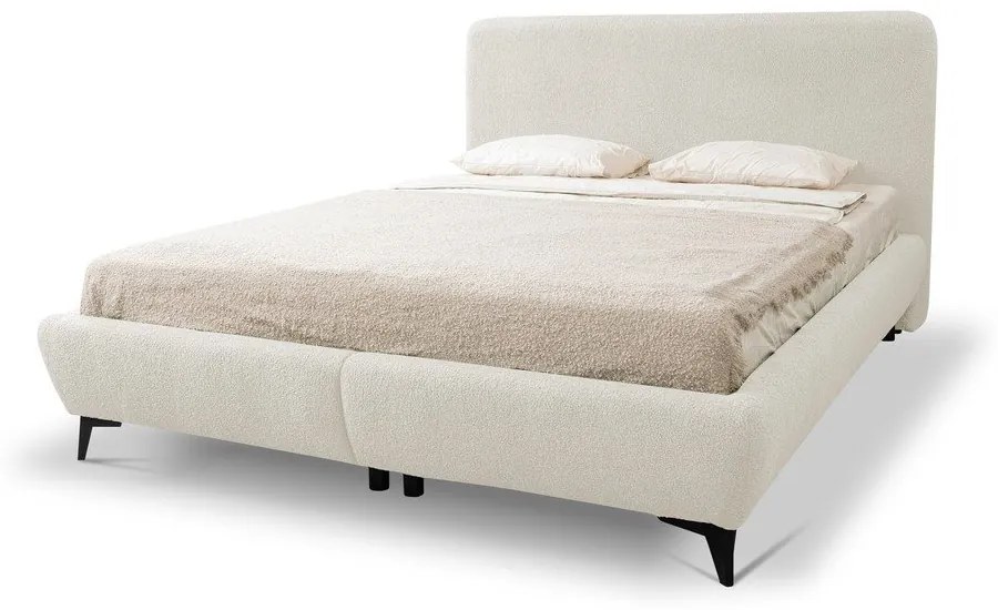 Бежово двойно тапицирано легло с място за съхранение и включена подматрачна рамка 160x200 cm Makapu – Makamii