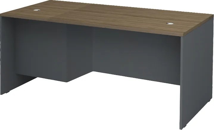 Venturo TopMebel меламиново работно бюро в цвят антрацит/орех, размери 180 × 80 × 75 см.