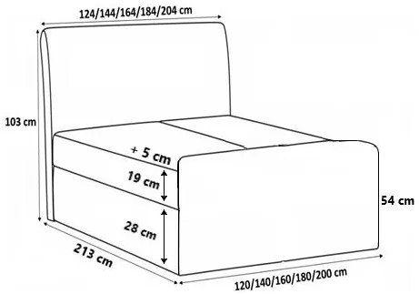 Тапицирано легло Herkules-Ohra-120 x 200