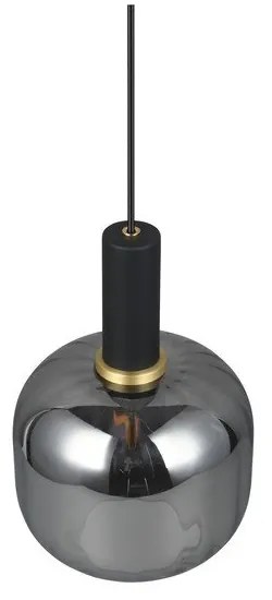 Черно висящо осветително тяло със стъклен абажур ø 20 cm Diva – Trio