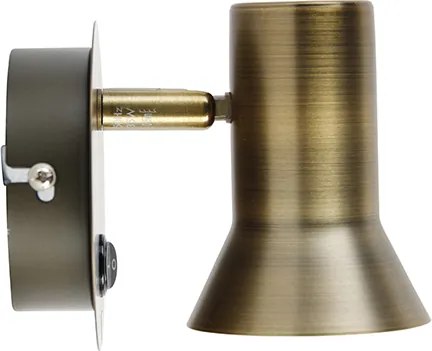 Бронзов стенен прожектор въртящ се и наклоняващ се с превключвател - Karin 1