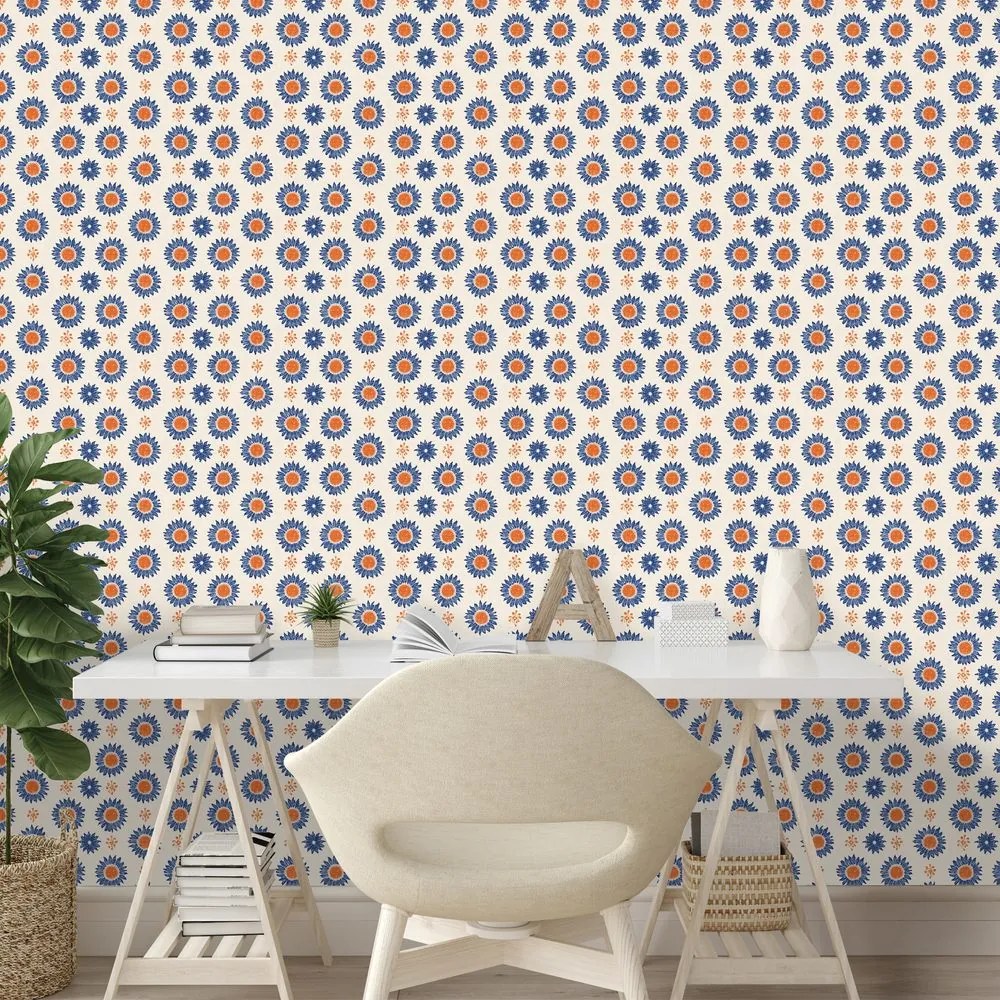 Тапет – Оранжево-сини цветни кръгове