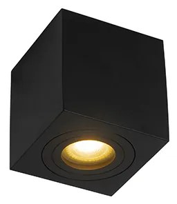 Модерен квадратен прожектор за баня черен - Capa