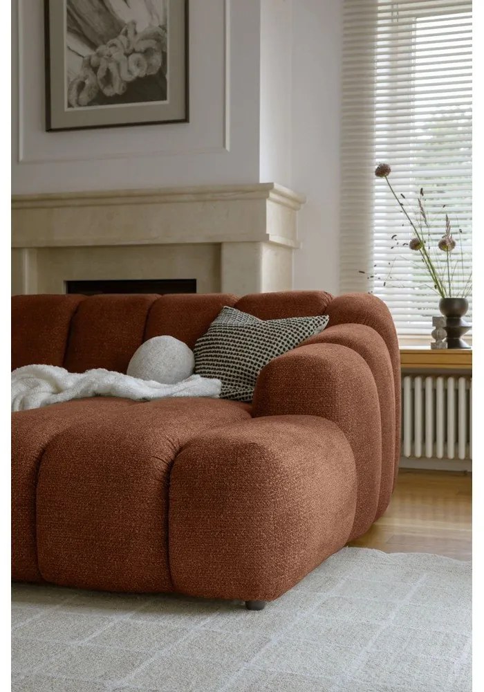 Теракотен ъглов диван (десен ъгъл) Shell – Miuform