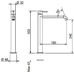 Батерия за умивалник La Torre Elle 316 35016 tall-Xruso