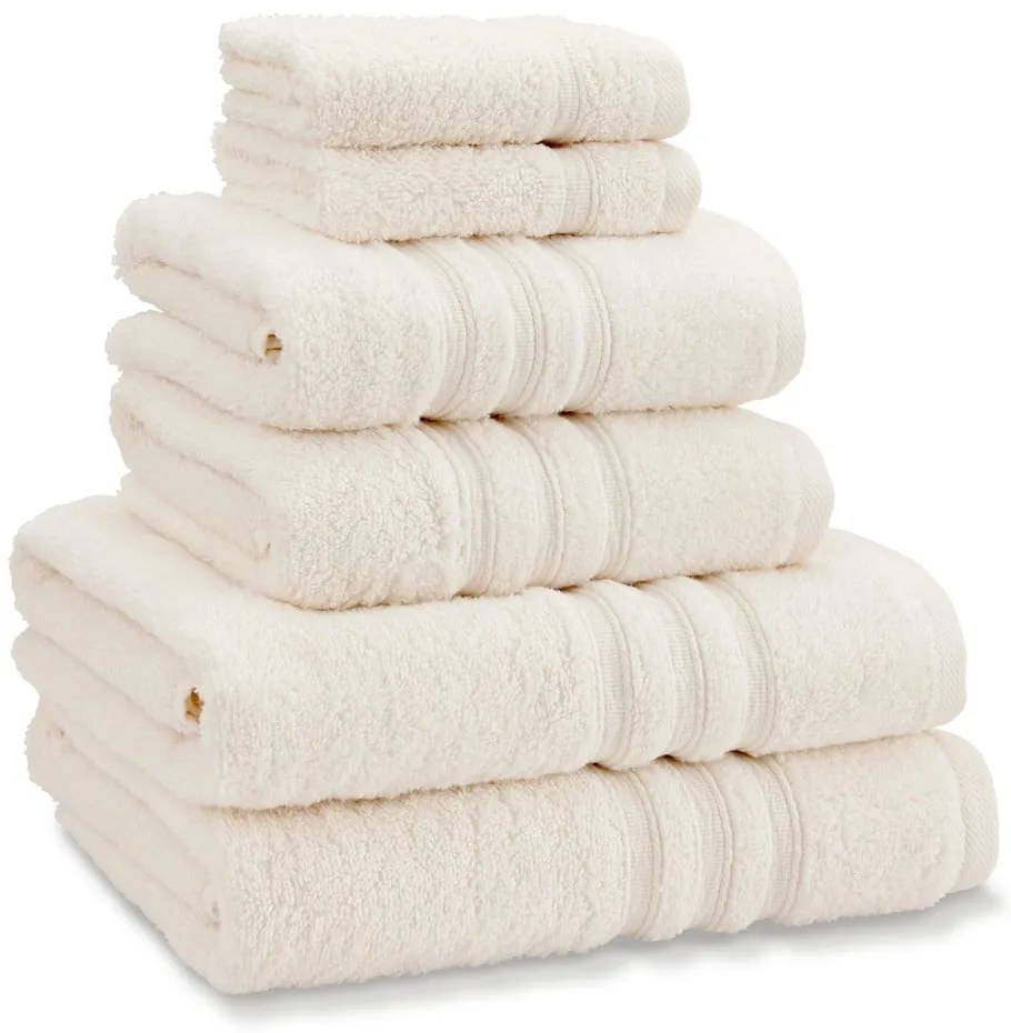 Кремави памучни хавлии и кърпи за баня в комплект от 6 бр. от тери Zero Twist – Catherine Lansfield