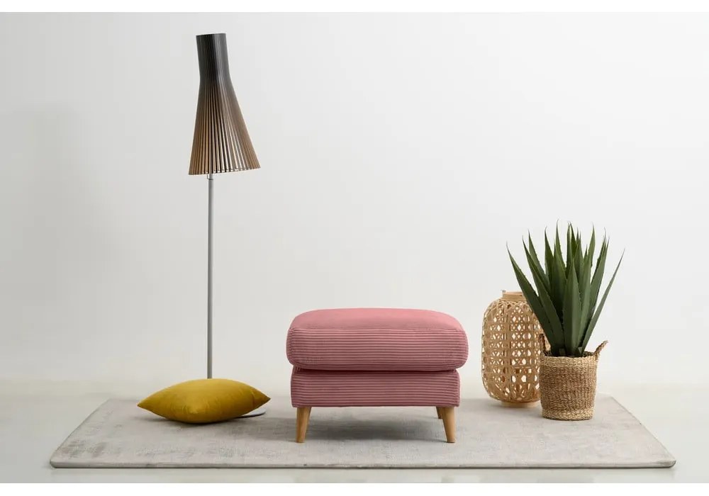 Розова табуретка от рипсено кадифе Paris – Scandic
