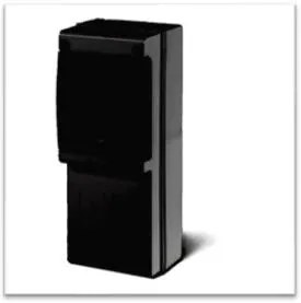 Scame Табло за индустриални контакти и DIN модули IP66, UV, PG вход, серия BLOCK (4 DIN и плътен капак без отвори) черно  - 632.