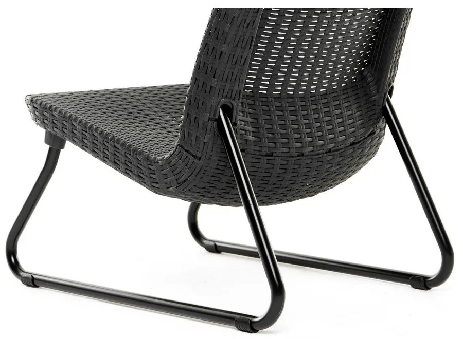 Тъмносив градински комплект за отдих от изкуствен ратан за 2 Rio – Keter