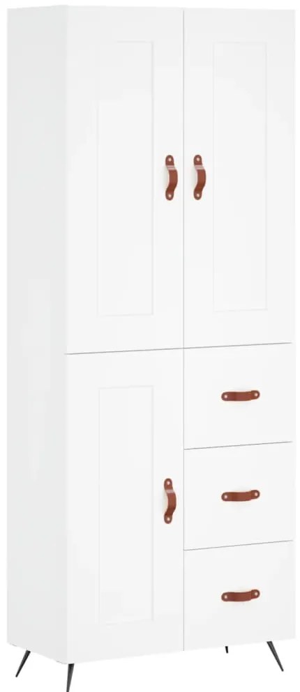 3199977 vidaXL Висок шкаф, бял, 69,5x34x180 см, инженерно дърво