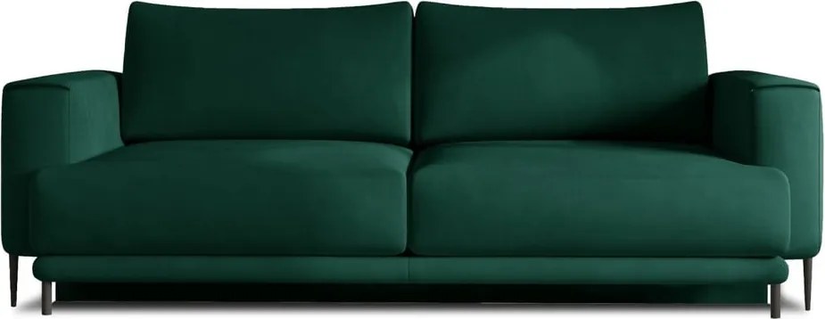 Зелен кадифен разтегателен диван с място за съхранение 260 cm Dalia – ELTAP