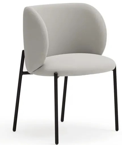 Светлосиви тапицирани трапезни столове в комплект 2 бр. Mogi – Teulat