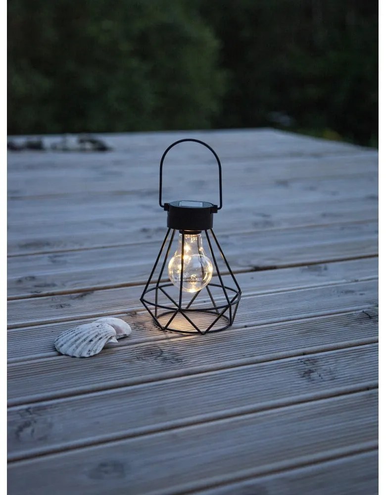 Черен LED фенер, височина 15,5 cm Eddy - Star Trading