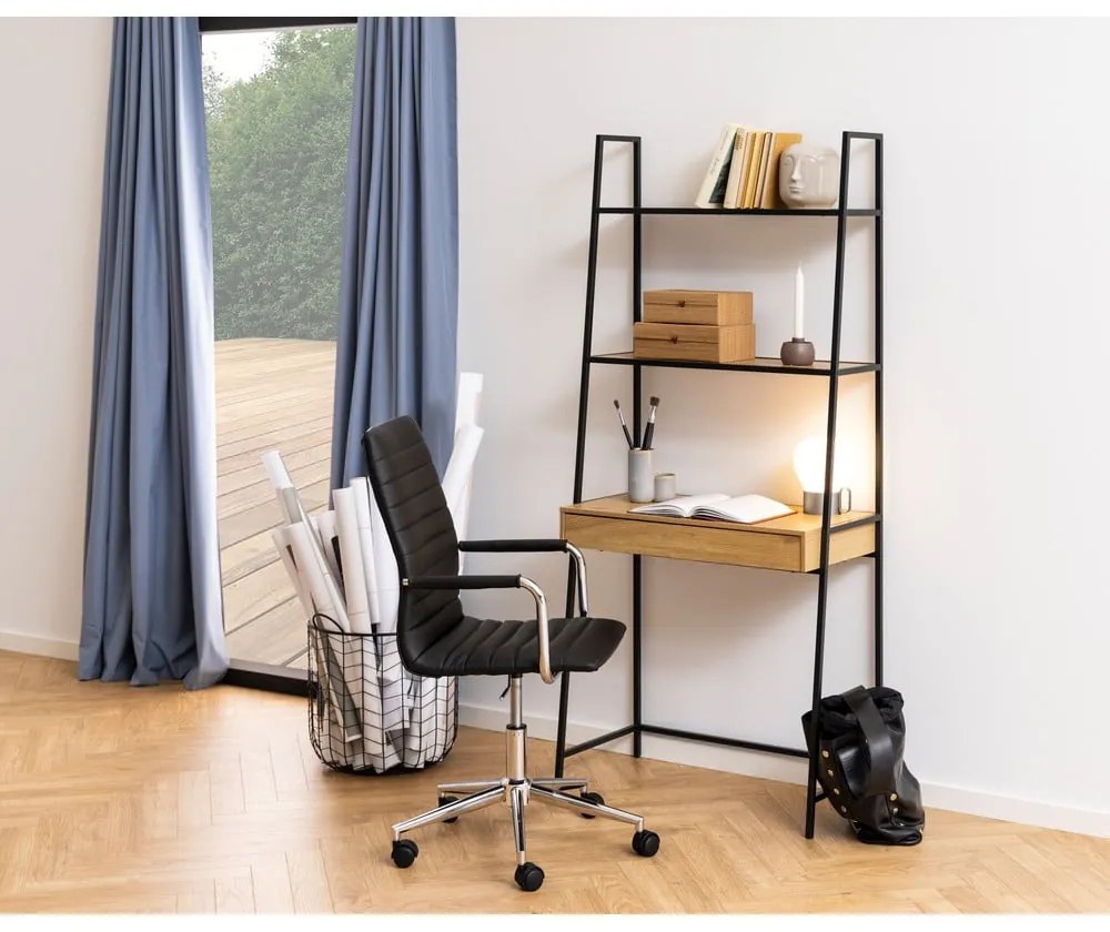 Черна етажерка в дъб 77x175 cm Seaford - Actona