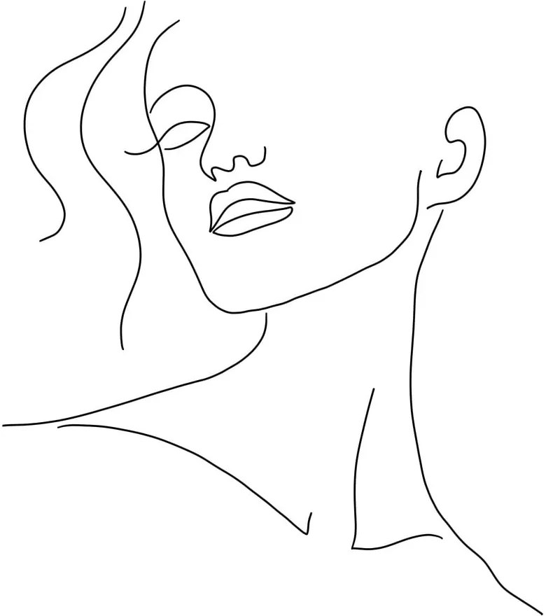 Постер 29x41 cm Minimal Woman Face Line Art – Veronika Boulová