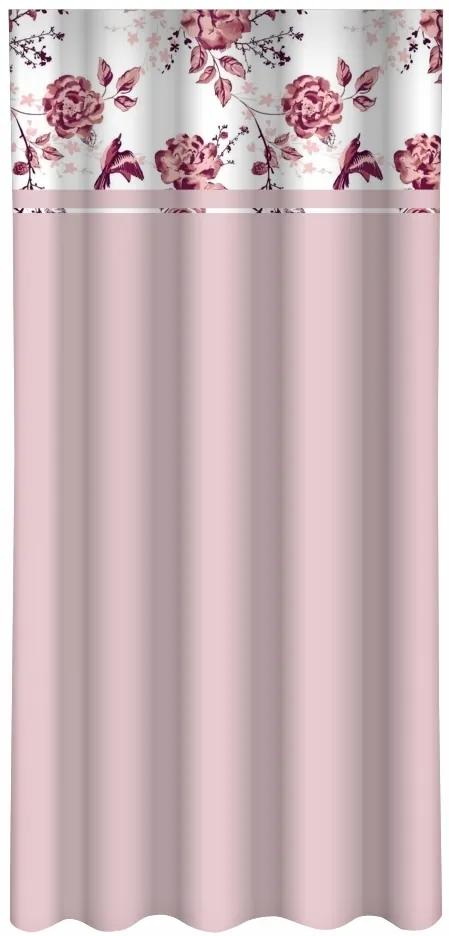 Розова декоративна завеса с принт на розови цветя Ширина: 160 см | Дължина: 250 см