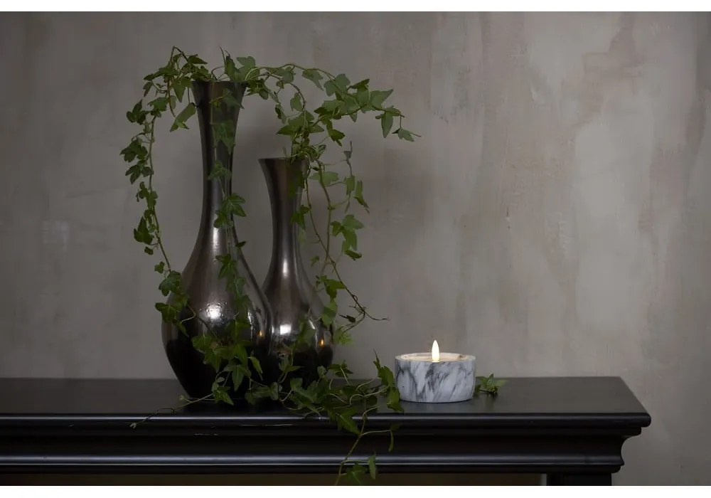 LED свещ от сив и бял бетон, височина 7,5 см Flamme Marble - Star Trading