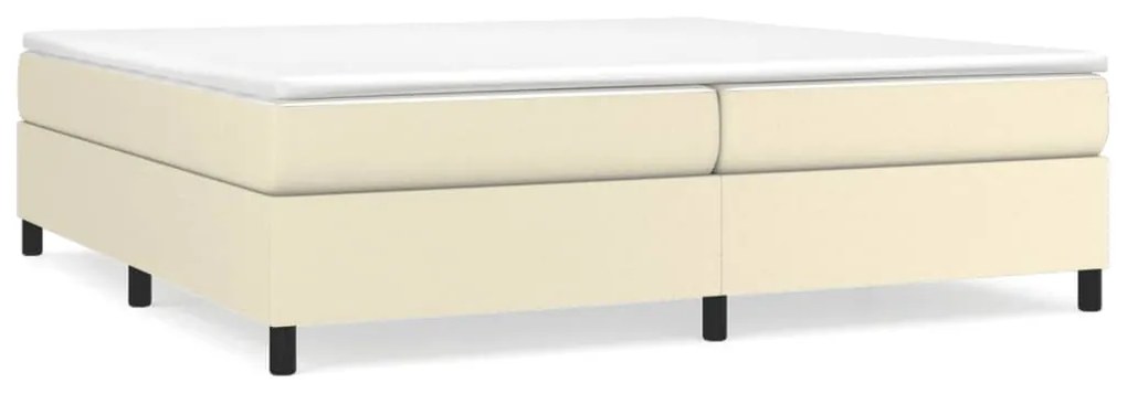 3121067 vidaXL Рамка за легло с пружини кремава 200x200 см изкуствена кожа