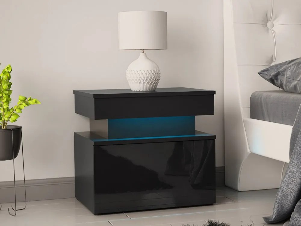 Нощно шкафче Glossa 1S със LED-Mauro gualistero