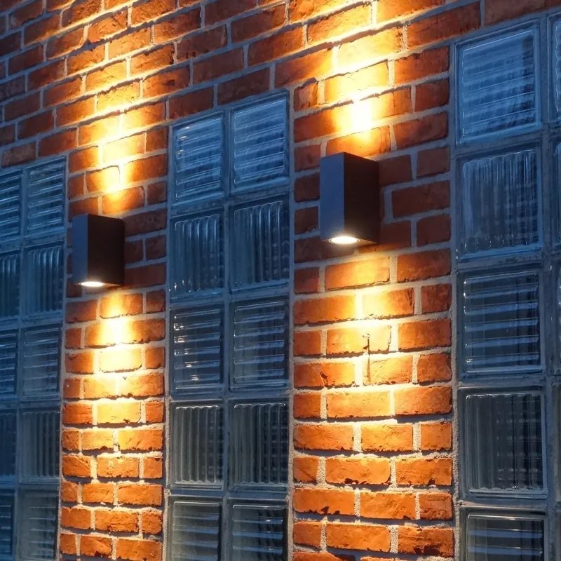 Комплект от 4 стенни лампи тъмно сиви 2-светлина IP44 - Baleno