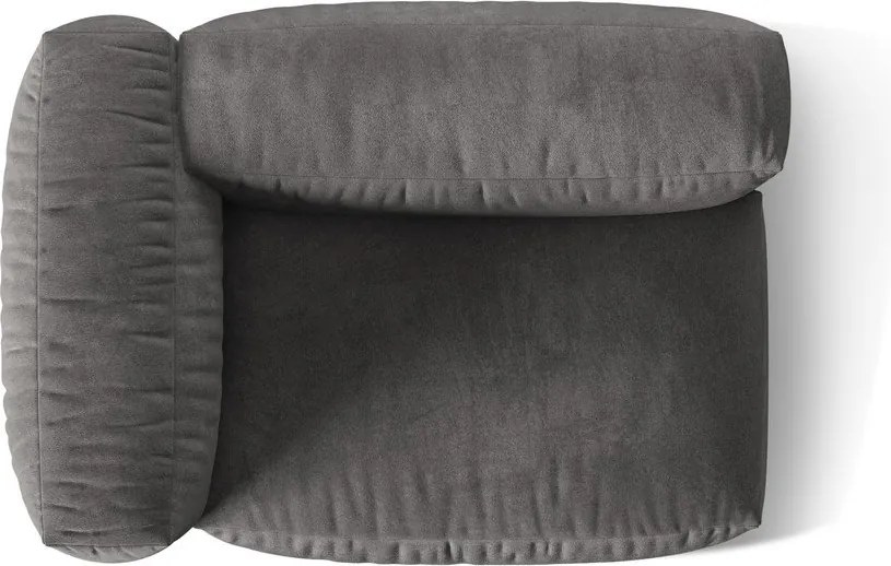 Сив кадифен модул за диван (ляв ъгъл) Martina – Micadoni