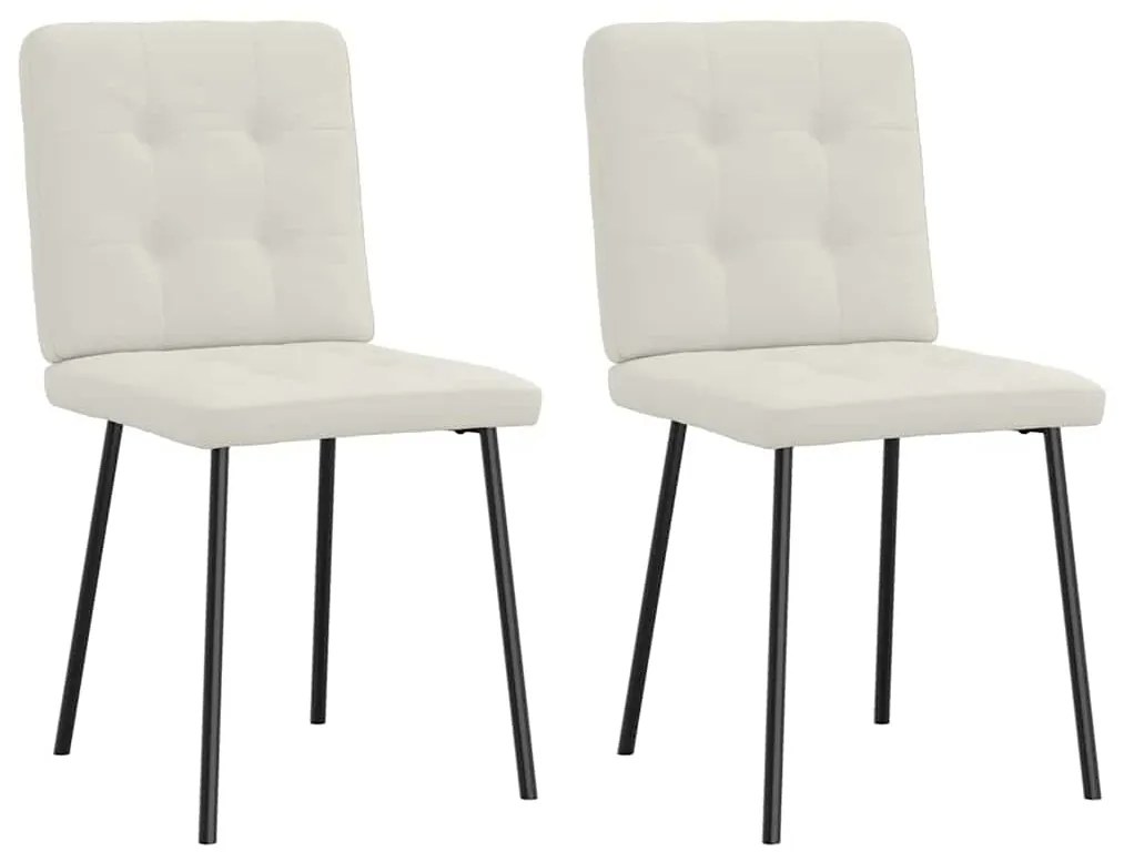 4101066 vidaXL Трапезни столове, 2 бр, кремави, кадифе