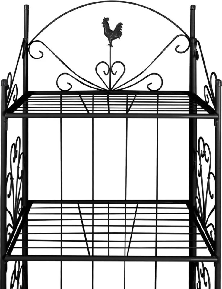 Рафт за цветя, правоъгълен, черен